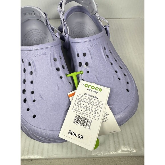 m10/w12 Crocs Echo Clog Mystic Purple Unisex Slip On Casual Sandal 207937-5BN - Picture 7 of 7